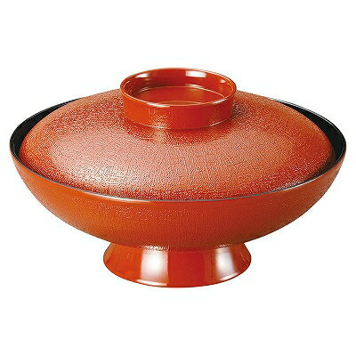 TA 耐熱6寸布目小槌煮物椀 朱内黒 段無 1000711 和美作日 Volol.3