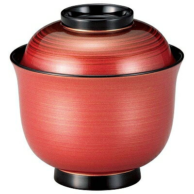 木質 耐熱3.1寸羽反小吸椀 朱金刷毛目つば黒内黒 1001356 和美作日 Volol.3(3)