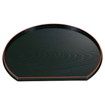 A 木目半月盆 黒天朱 9.5寸 1101141 和美作日 Volol.3(3.0)