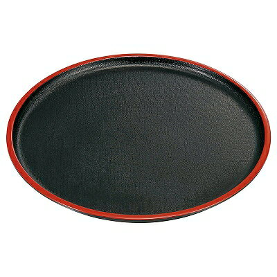 Trays - A 布目丸盆 黒天朱 NS ノンスリップ加工 尺3寸 1101203 和美作日 Volol.3