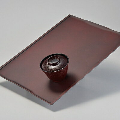 A 古都懐石盆 つや消し溜　ノンスリップ加工 尺3寸 1101606 和美作日 Volol.3