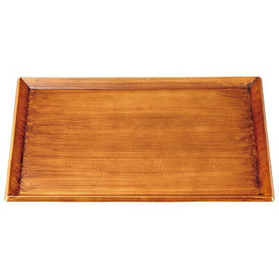 A 富士長手木目盆 艶消しライトブラウン刷毛目　ノンスリップ加工 尺2寸 1101895 和美作日 Volol.3