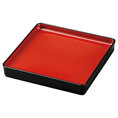 A 6.5寸角切立そば皿 黒内朱 1400021 和美作日 Volol.3