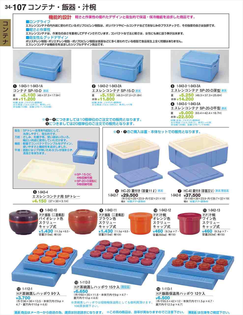 若泉漆器 エスレンコンテナ SP-20-D平型 蓋 運賃別途 1-943-5A 割烹漆器 No.34