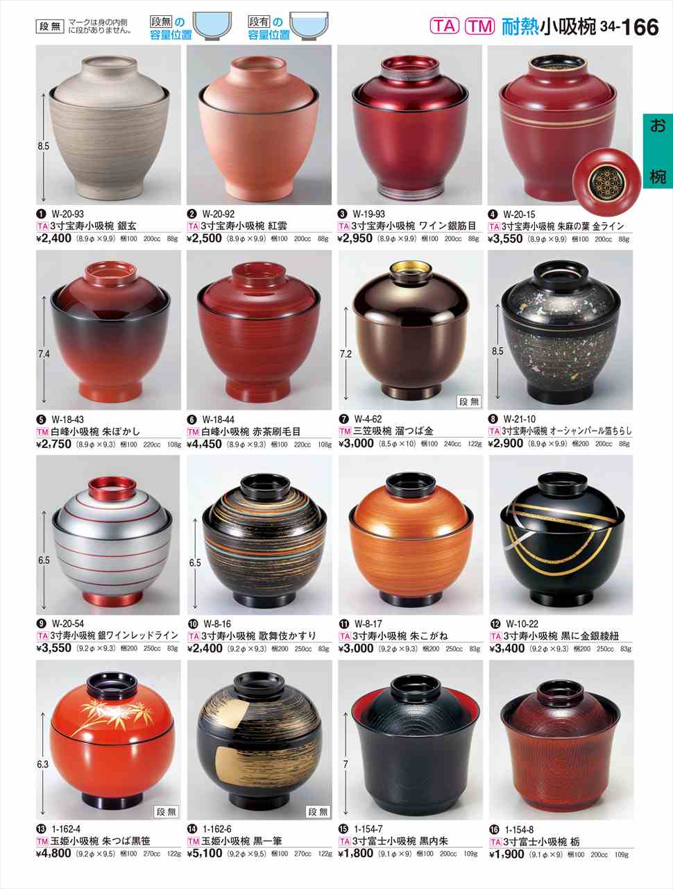 若泉漆器 3寸寿小吸椀 銀ワインレッドライン W-20-54 割烹漆器 No.34