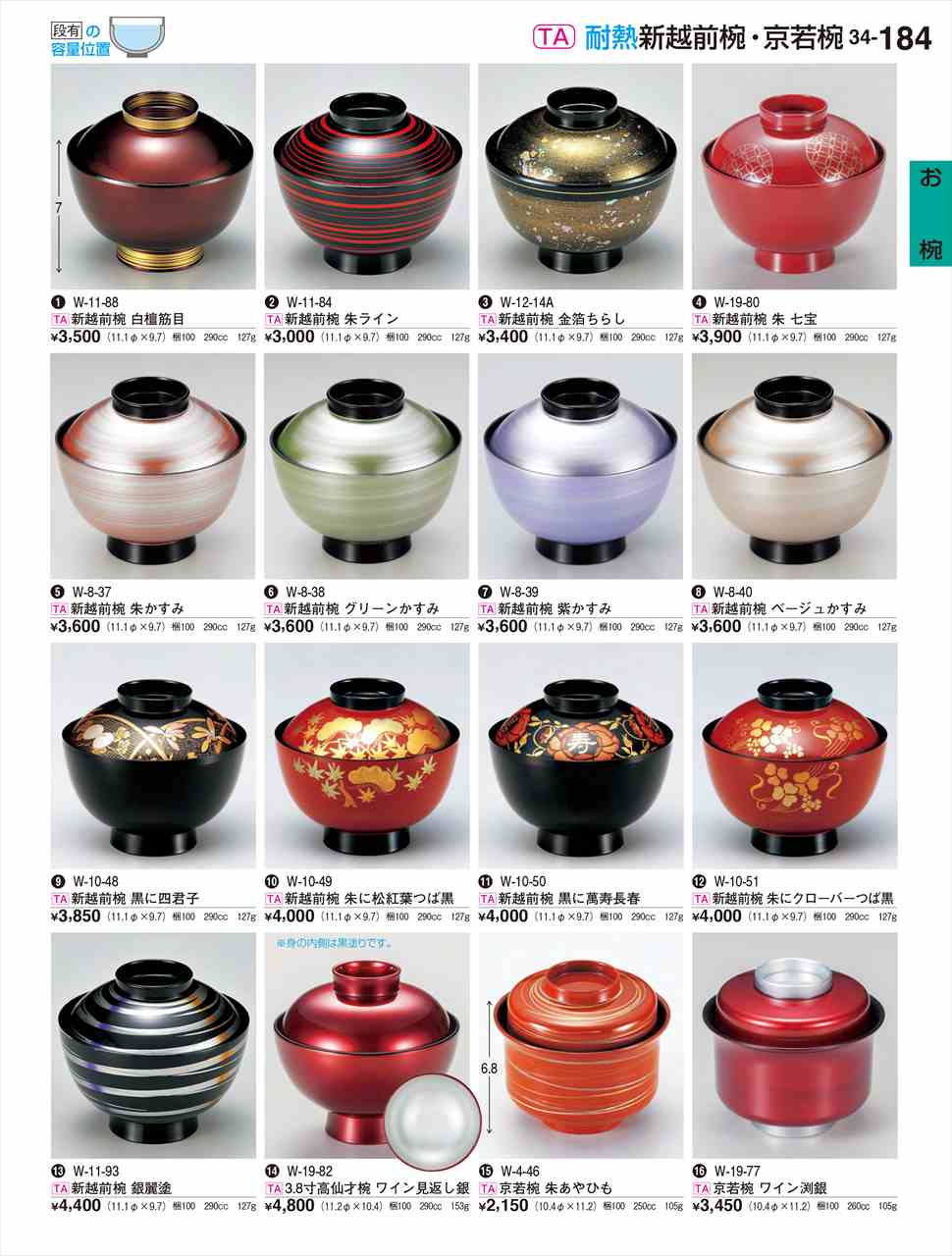 若泉漆器 新越前椀 紫かすみ W-8-39 割烹漆器 No.34