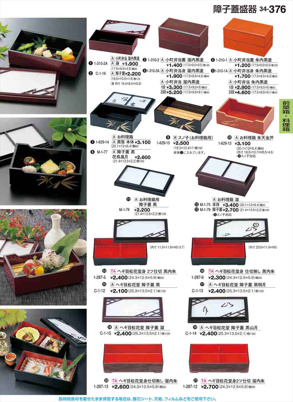 Rakuten - 若泉漆器 お料理箱 溜 本体 M-1-75 割烹漆器 No.34