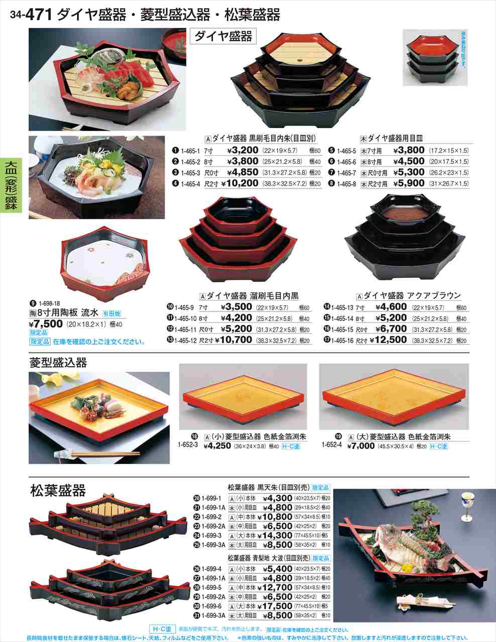 若泉漆器 ダイヤ盛器 黒刷毛目内朱 目皿別 8寸 1-465-2 割烹漆器 No.34