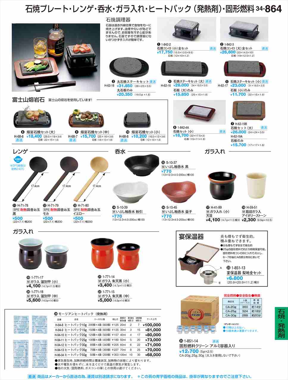 若泉漆器 石焼コンロ(小)全セット 運賃別途 1-842-2 割烹漆器 No.34