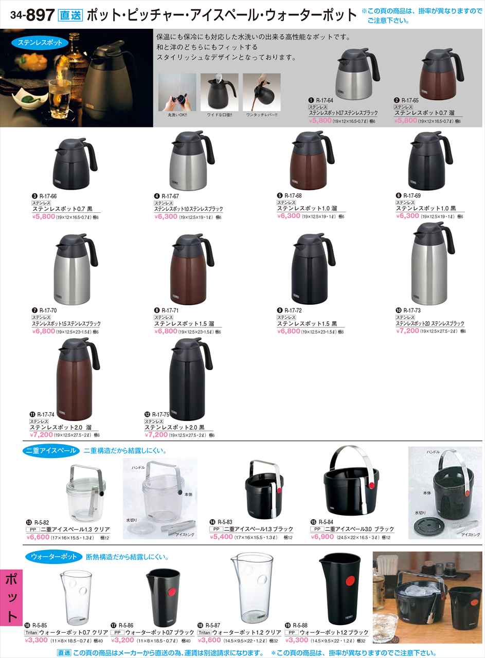 若泉漆器 二重アイスペール1.3 ブラック 運賃別途 R-5-83 割烹漆器 No.34