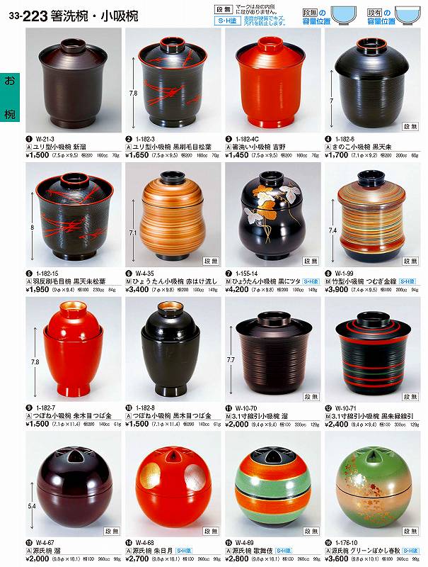 若泉漆器 割烹漆器 No.3 3 M ひょうたん小吸椀 黒にツタ S・H塗 段無 1 -1 5 5 -1 4