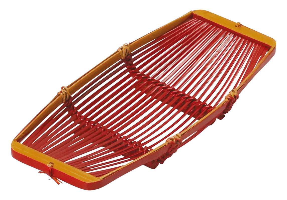 竹ひご おしぼり皿 朱 16264 YOUBI 用美