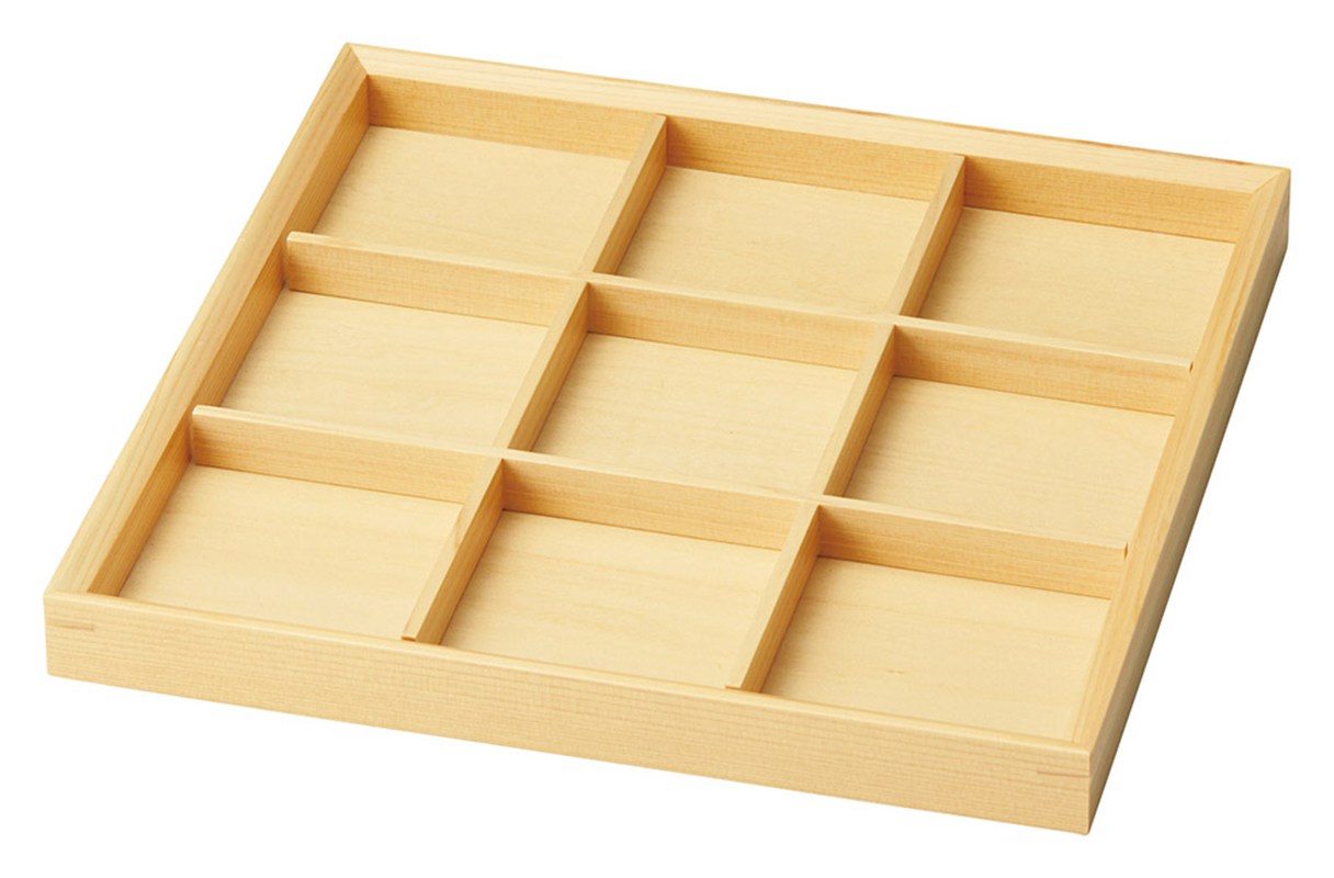 ひのき・浅型仕切料理箱 九ツ仕切 38681 Y...の商品画像