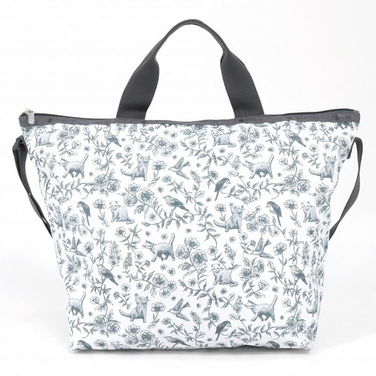 トートバッグ [28H限定P5倍 6/4 20時から]レスポートサック トートバッグ レディース LeSportsac 4360 DELUXE EASY CARRY TOTE E975 FLORAL BIRDS AND CATS