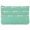 LeSportsac レスポートサック ポーチ 7158 3 ZIP COSMETIC R180 SAGE GREEN