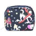 LeSportsac レスポートサック ポーチ 6701 SQUARE COSMETIC HA76 SNOWY PUPS