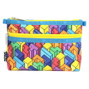 LeSportsac レスポートサック ポーチ 7105 COSMETIC CLUTCH LC59 TETROMINO CITY BLOCKS/TURQ