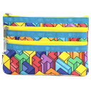 LeSportsac レスポートサック ポーチ 7158 3 ZIP COSMETIC LC59 TETROMINO CITY BLOCKS/TURQ
