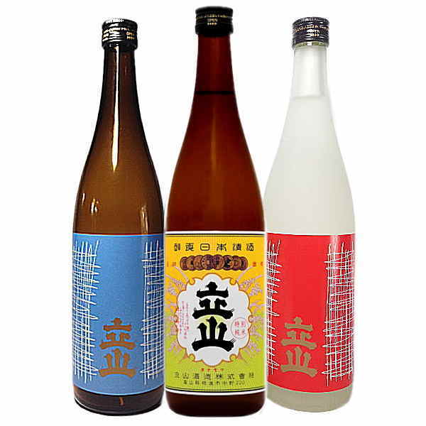 立山 飲み比べ720ML3本セット 立山吟醸＆立山特別純米＆立山本醸造 日本酒 地酒 ギフト セット 富山 北陸 お中元 お歳暮 父の日 母の日 お誕生日 贈り物 