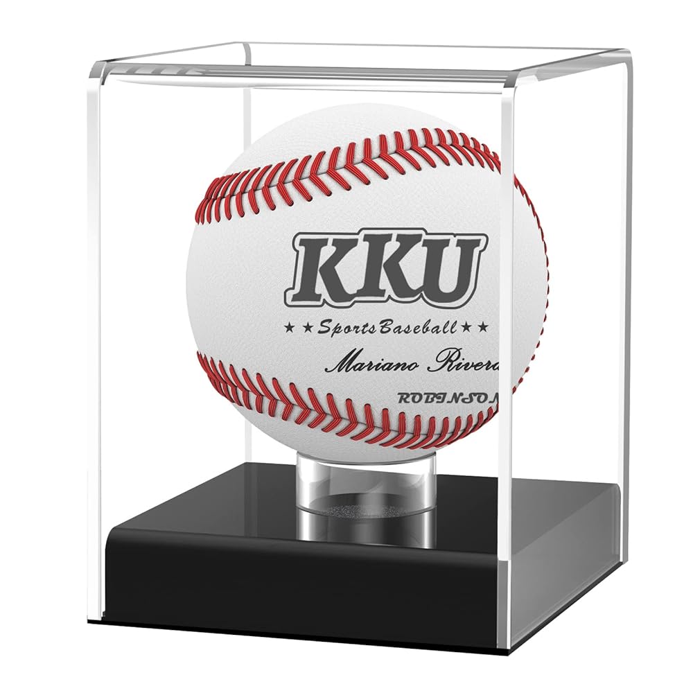 KKU 野球ディスプレイケース 野球ホルダー ボールディスプレイキューブボックス用 UV保護 アクリル製 ..