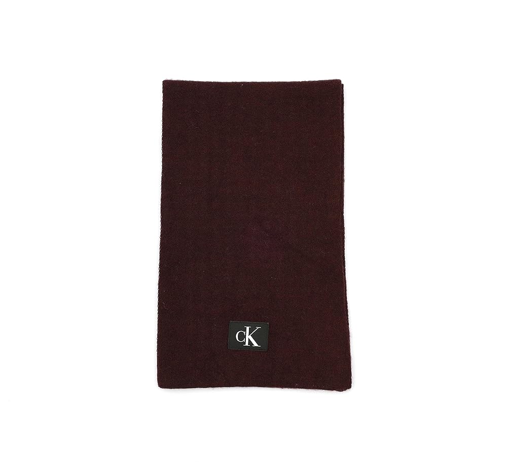 Calvin Klein メンズ キーアイテム 織物 Ck パッチスカーフ, タウニーポートヘザー, One Size