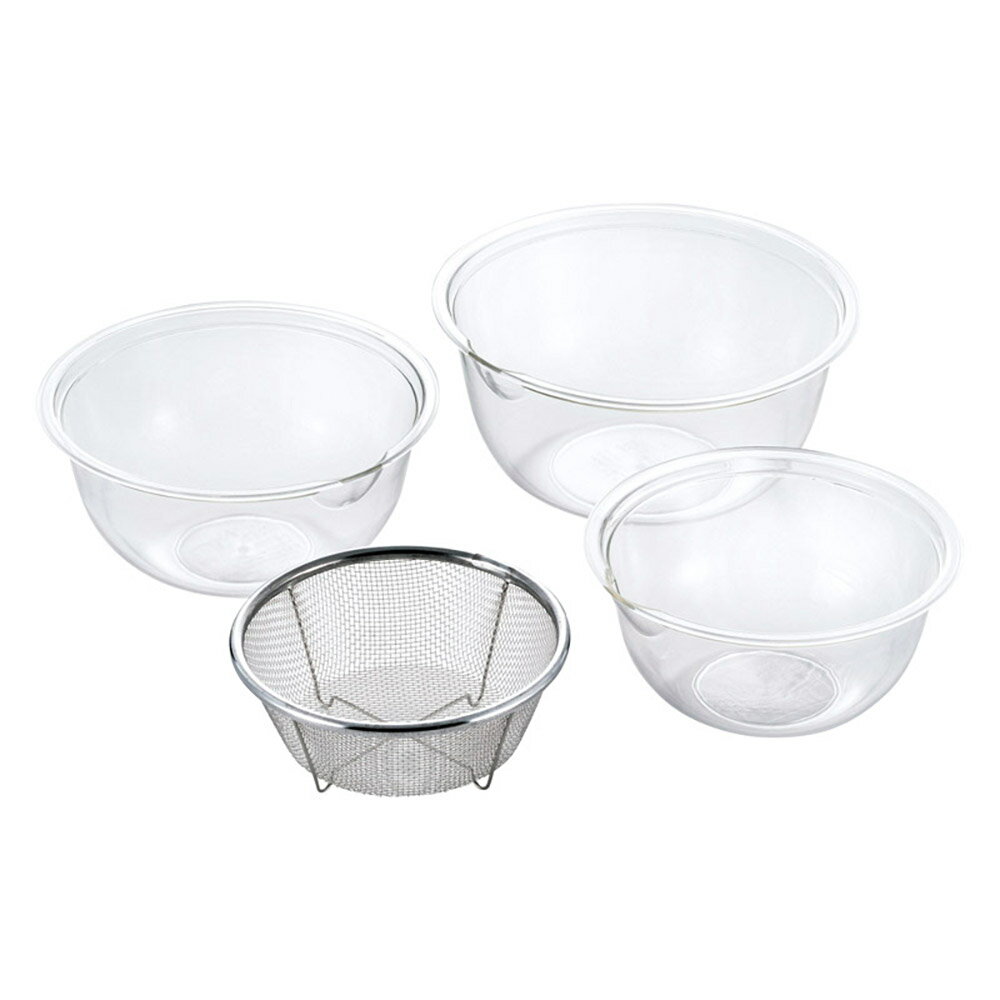 Rakuten - レンジボウル3ピース ミニザル付 4003052 K603-04036 調理器具 キッチン雑貨【送料無料】