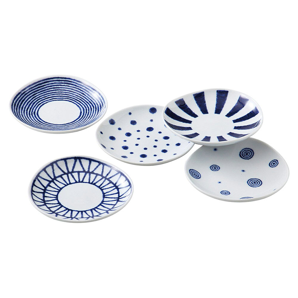 Rakuten - 波佐見焼 藍玉 小皿5枚揃 19925 K603-07724 食器 皿 プレート【送料無料】