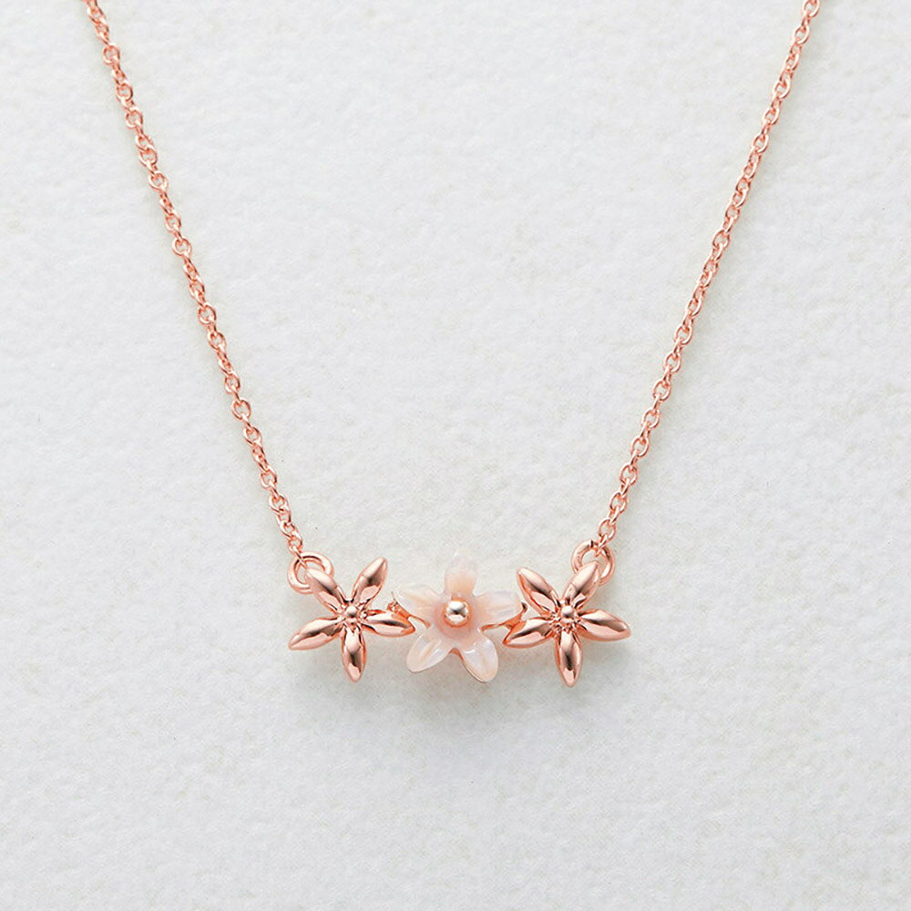 Pink - ミチコ ロンドン コシノ シェルフラワー3つ花ペンダント A-MLZP151122PG K603-15249 アクセサリー【送料無料】