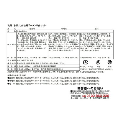 わが街とくさん店 秋田比内地鶏ラーメン8食セット 醤油 味噌 塩【送料無料】 / ラーメン 醤油 味噌 塩 お取り寄せ 通販 プレゼント ギフト お歳暮 おすすめ / 画像3