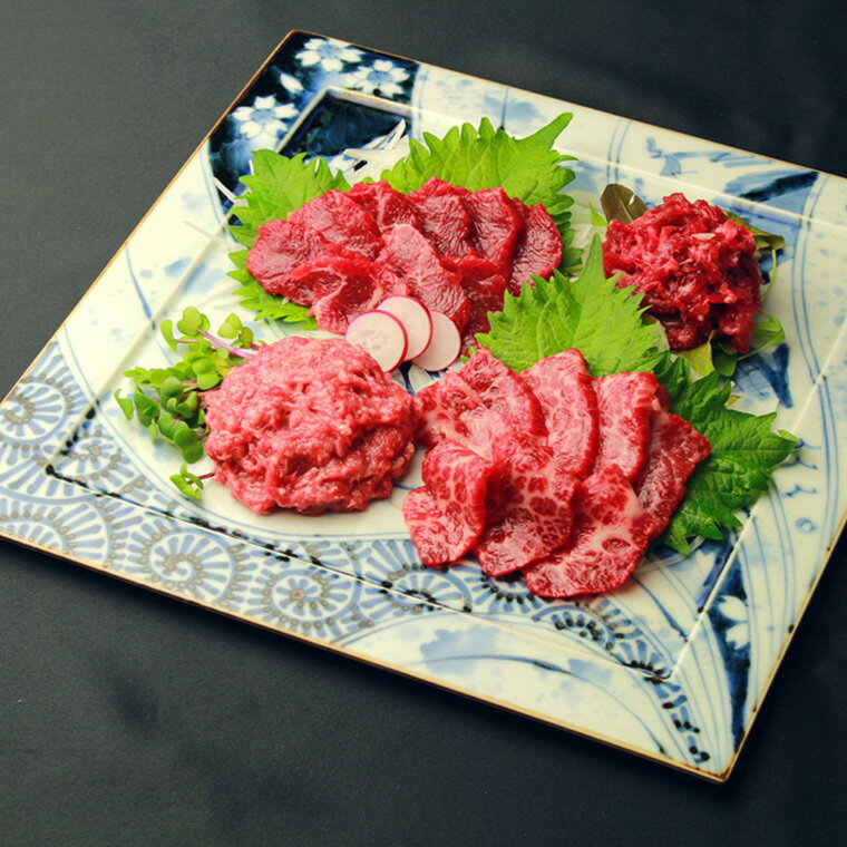 熊本 「千興ファーム」 鮮馬刺しバラエティ4種セット 220g 【送料無料】 / 馬肉 お取り寄せ  ...