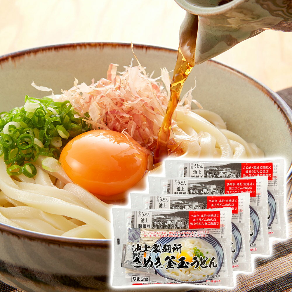 池上製麺所の釜玉うどん12食【送料無料】【お届け不可地域：北