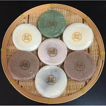 【送料無料】もっちもちの新食感 縁起焼 ラッキーセブンセットB 7個入 (赤あん1個、よもぎ1個、白あん1個、カスタード2個、濃厚チョコ2個) /お取り寄せ/通販/お土産/お祝い/お歳暮/御歳暮/