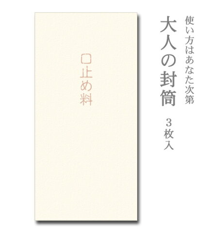 大人の封筒　口止め料　3枚入【ぽち袋/ポチ袋 大】【お年玉袋/正月】