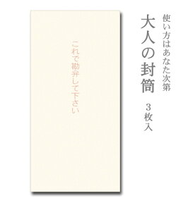 大人の封筒　これで勘弁して下さい　3枚入【ぽち袋 ポチ袋 大 折らずに】【お年玉 お年玉袋 正月】