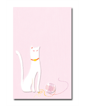エンボス ポチ袋 ねこ桃 3枚入 エンボス ポチ袋 ねこ桃 3枚入