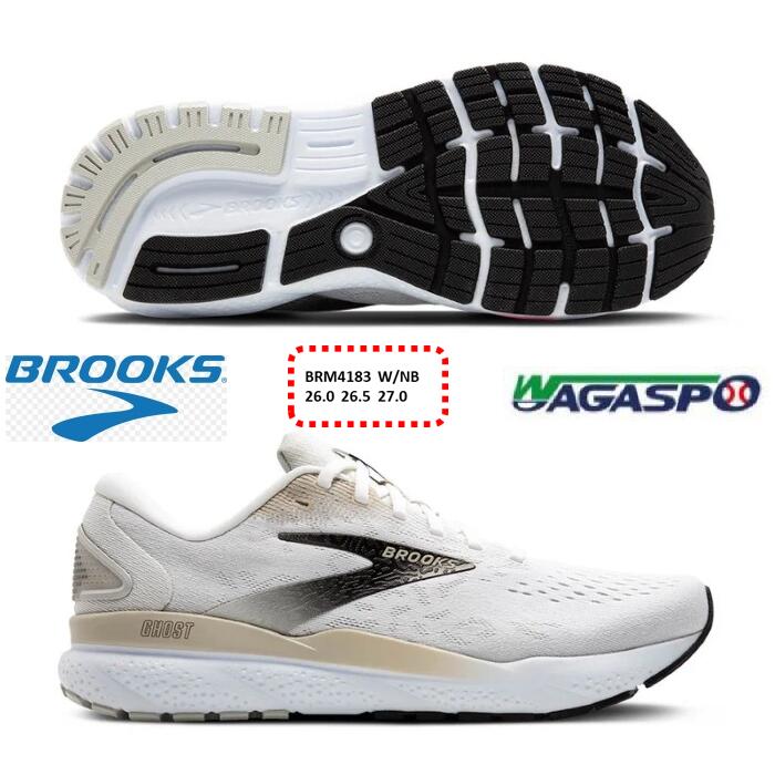 ワガスポ 楽天市場店の【ブルックス　BROOKS】ランニング　マラソン　シューズ　靴　Ghost16　ゴースト16　BRM4183　ネイビー/レッド　ホワイト/ネイビー　ブラック／カモ　ライトブルー　NB/R　W/NB　B/CM　LBK）25.0-28.0｜アングル2