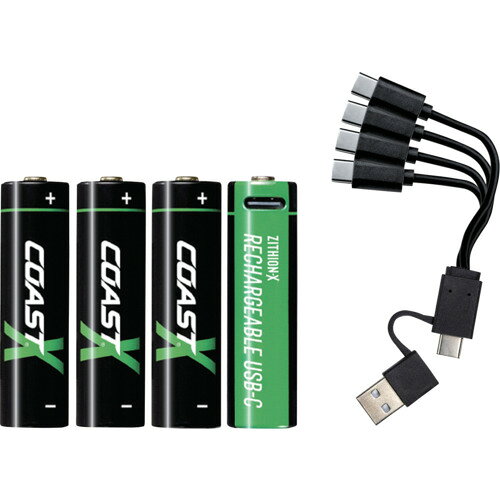 COAST　コースト　単3形リチウムイオン充電池　【4本組】　充電池　ZXAA　2400mAh...