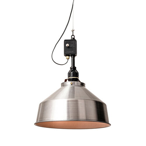 EL COMMUN　エル・コミューン　AMPERSAND FACTORY（アンパサンドファクトリー）　AMP ALU SHADE SQ MEDIUM SWITCH AL　ペンダントライト　ソケット　引掛シーリングタイプ　スイッチ　アルミセード　ミディアム　シルバー　E26　ブラック　ランプ別売り　AMP-L031