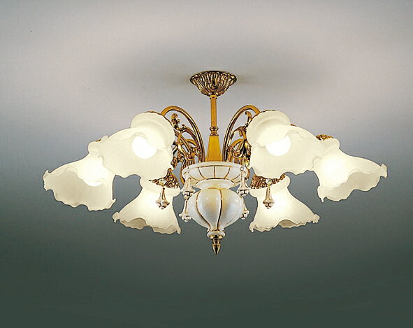 ENDO LEDシャンデリア 6500K-2700K Fit 無線調光 フロストクリプトン球40W形×6相当 XRC2007KB （ランプ別売）