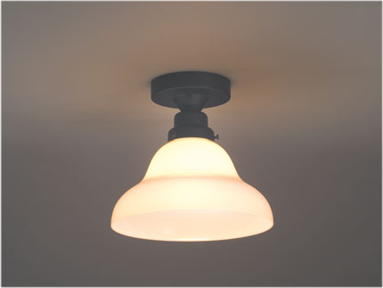 後藤照明　レトロ照明　シーリングライト　ベルリヤ・CL型BK　黒塗装　口金E26　60Wホワイトシリカ球付　GLF-3253 ※受注生産品