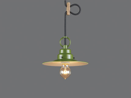 後藤照明　レトロ照明　引掛シーリング式ペンダント　グリーンネックレス（アルミP1・CP型GR）　緑塗装..