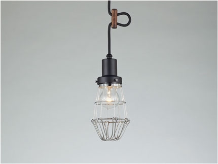 後藤照明　レトロ照明　引掛シーリング式ペンダント　エベレスト（ビス止めガード・CP型BK）　口金E26　60Wクリヤー球付　GLF-3469 ※受注生産品