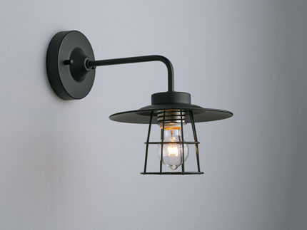 後藤照明　レトロ照明　ブラケットライト　〆付けブラックガードアルミP1BB・BK型BK　口金E26　40W浪漫球付　GLF-3539 ※受注生産品