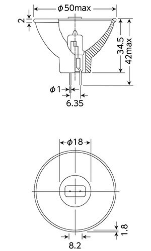 岩崎　光学機器用ハロゲン電球　ミラー付きタイプ　低電圧(ローボルト)　反射形　G...