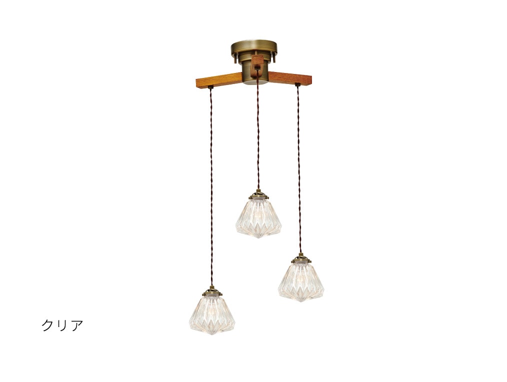 Vaulted Ceiling - インターフォルム　INTERFORM　Lorrez ロレエ ダングル3　ペンダントライト　E17　クリア　引掛けシーリング　白熱電球付き　LT-1717CL