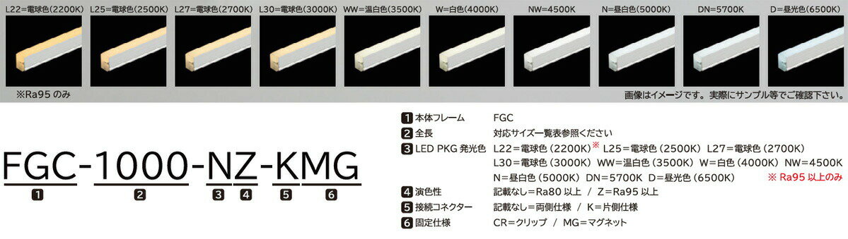 FKK　LEDライン照明　FGC　DC24V　高輝度スリム型　1165mm　専用調光器対応　（電...