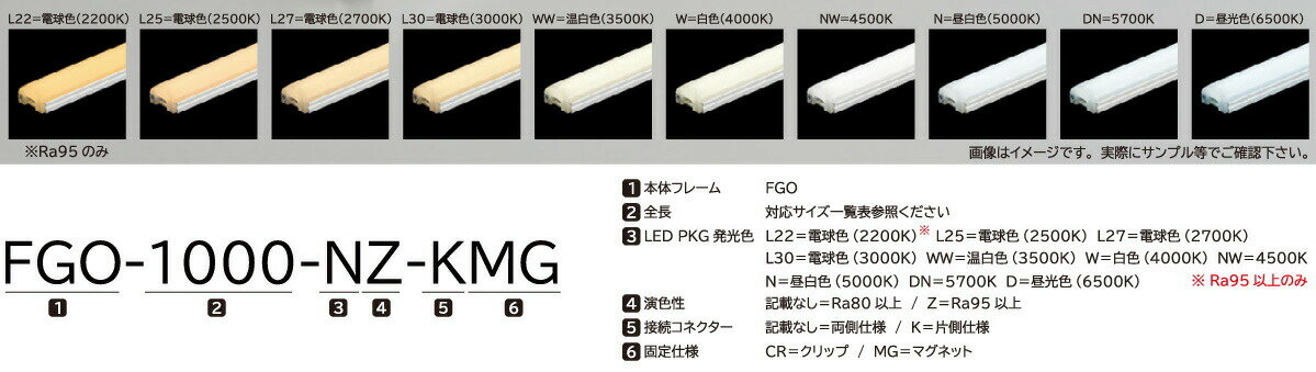 FKK　LEDライン照明　高演色タイプ　FGO　DC24V　ドーム型　1192．5mm　専用調光器...
