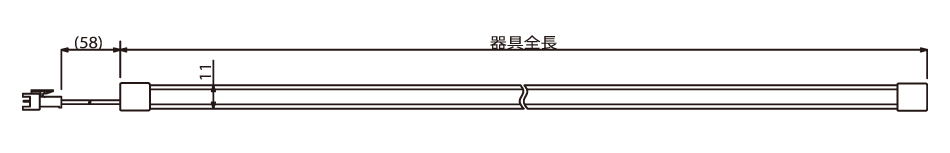 FKK　LEDテープライト　DC24V　フレアライン　ミニサイド　片側コネクター仕様　3644mm　電球色　2500K　専用調光器対応　（電源トランス・コード別売）　FMS-3644-L25-K ※受注生産品 2