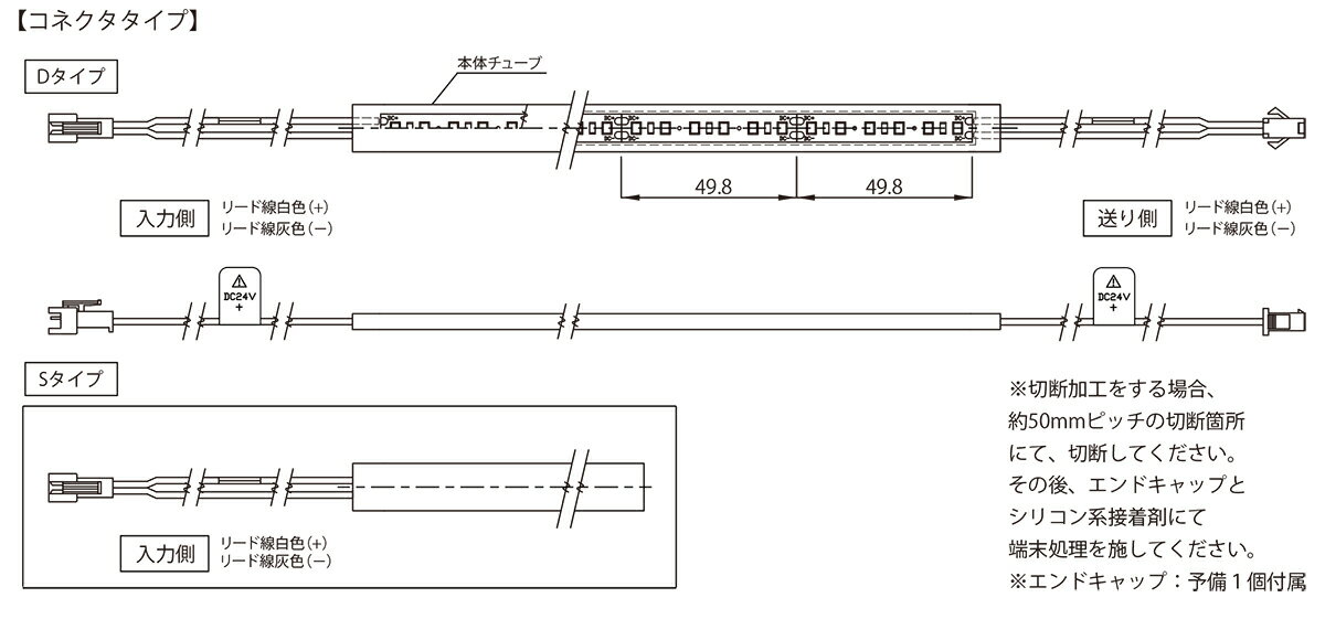 TES　LIGHTING　フレキシブル照明　Qoonela Black（クーネラブラック）　TQBシリーズ　コネクタタイプ　全長：2010mm　2700K　電球色　片側コネクタタイプ　TQB-2010-27-S-C ※受注生産品 2