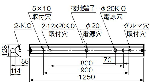 三菱 逆富士直管形LED照明器具 防雨・防湿タイプ ステンレス製 MILIE(ミライエ) Lファインeco FLR40形×1 100〜242V 昼白色 定格出力2500lm×1 初期照度補正タイプ(ランプ付) ELLYEV4011AAHJ+LDL40TN1725G3 ※受注生産品 [2]